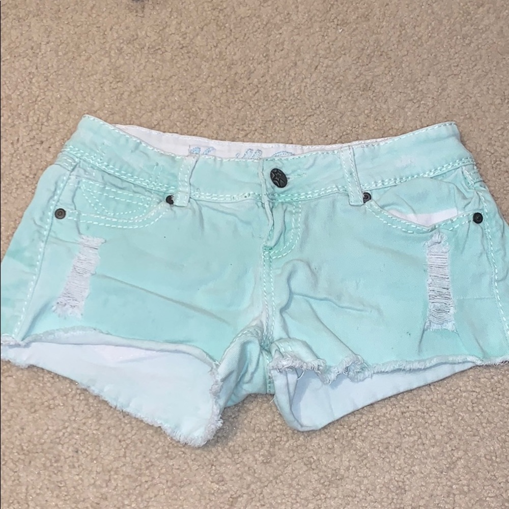 Teal short shorts